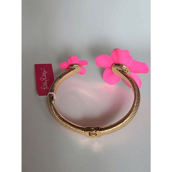 🌺 LILLY PULITZER Oversized Orchid Flower Roxie Pink Bracelet NEW WITH GIFT BAG - Picture 9 of 15
